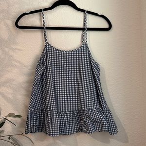 Checkered tank with ruffled detail